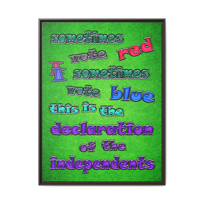 declaration of the independents - framed canvas art (green turf)