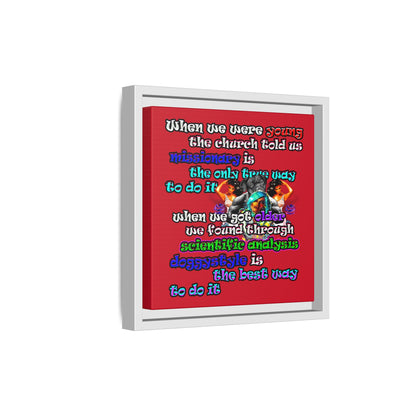 doggystyle - framed canvas art (dark red)