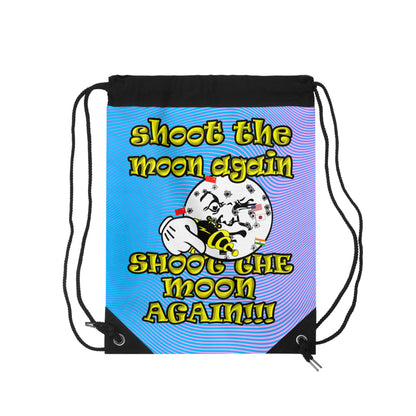 shoot the moon again - Drawstring Bag (light blue-purple wave)