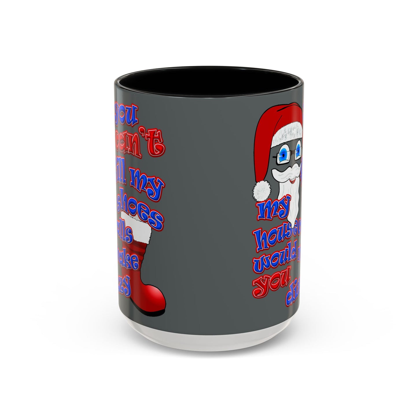 santa's shoes - Accent Mug (dark grey)
