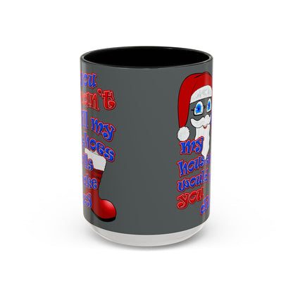 santa's shoes - Accent Mug (dark grey)