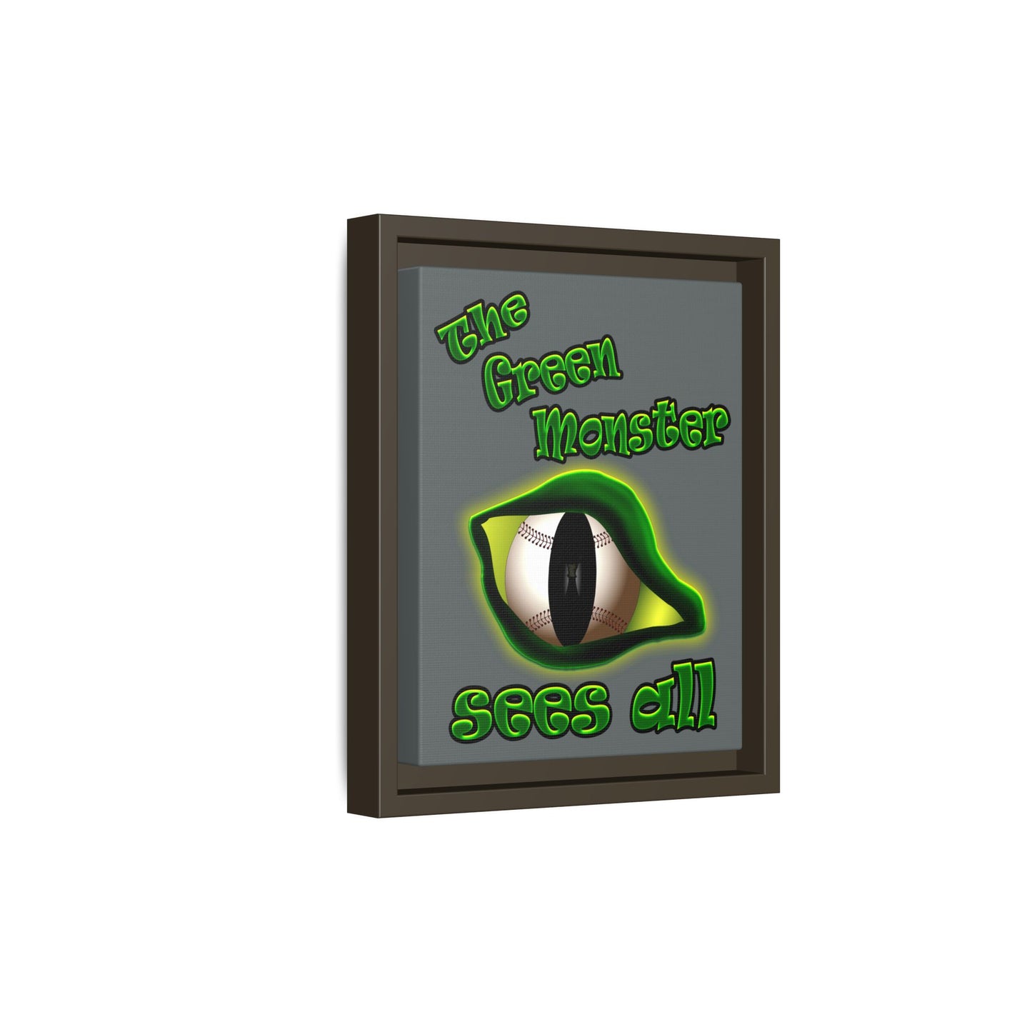 green monster - framed canvas art (dark grey)