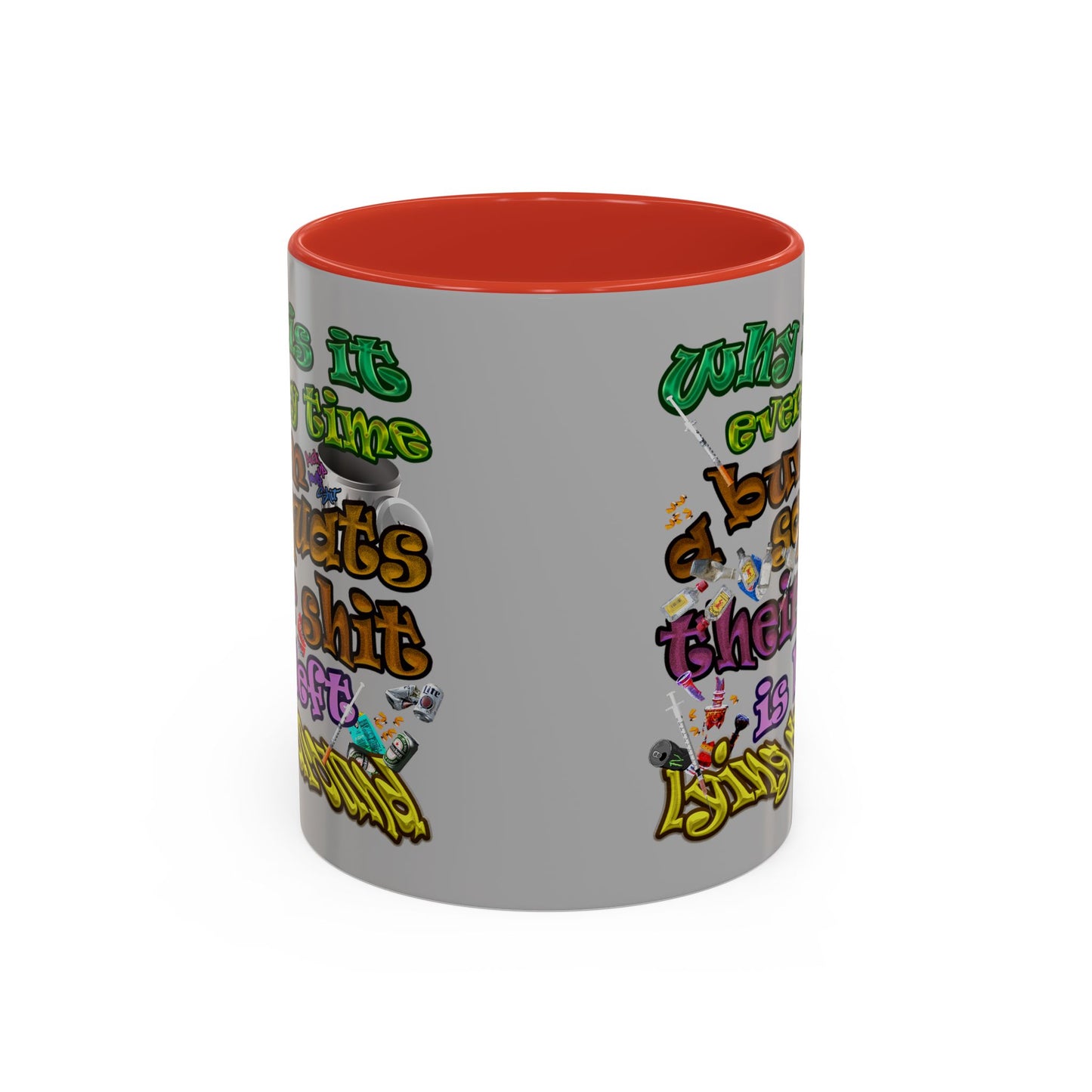 the bum's shit - Accent Mug (light grey)