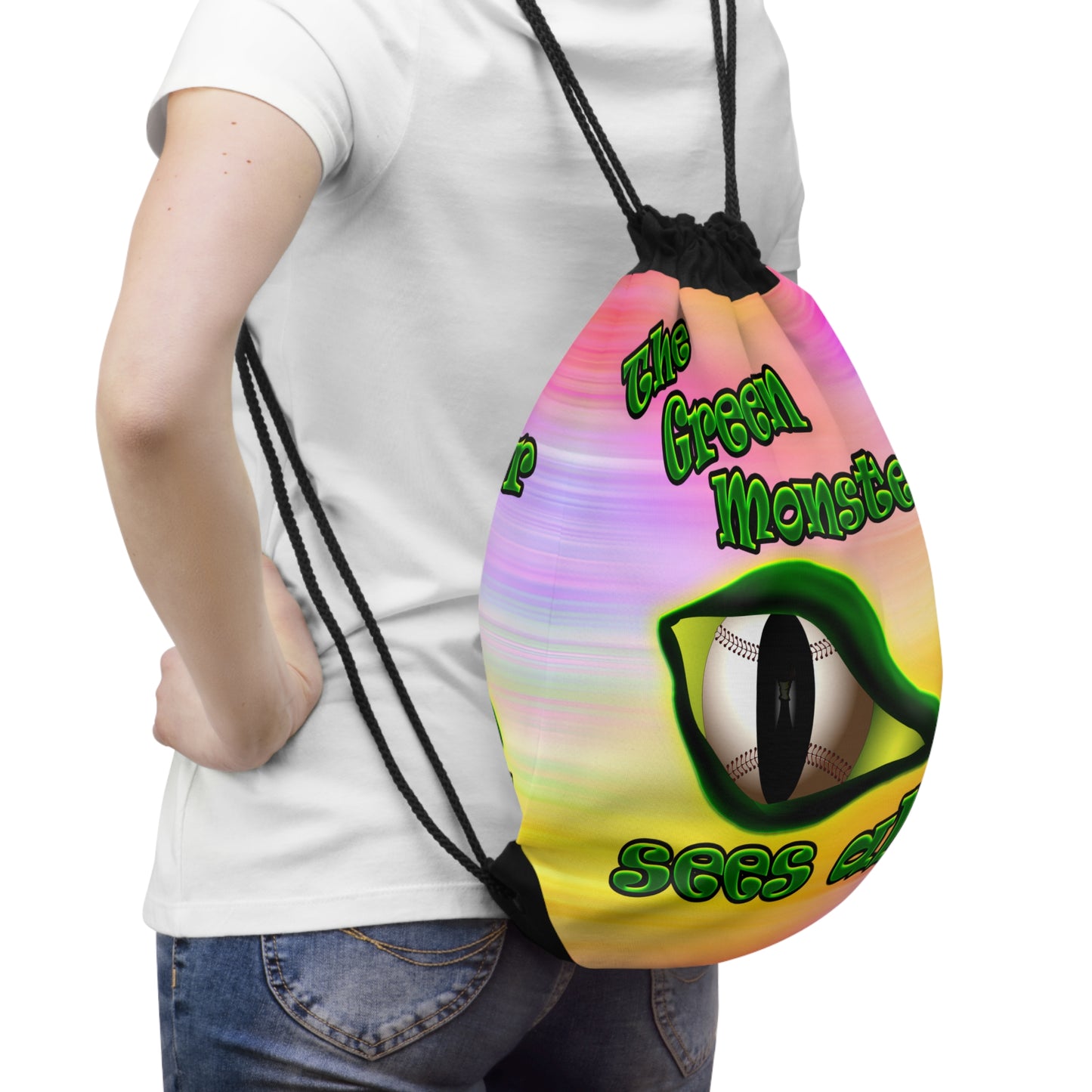 green monster - Drawstring Bag (color blur)