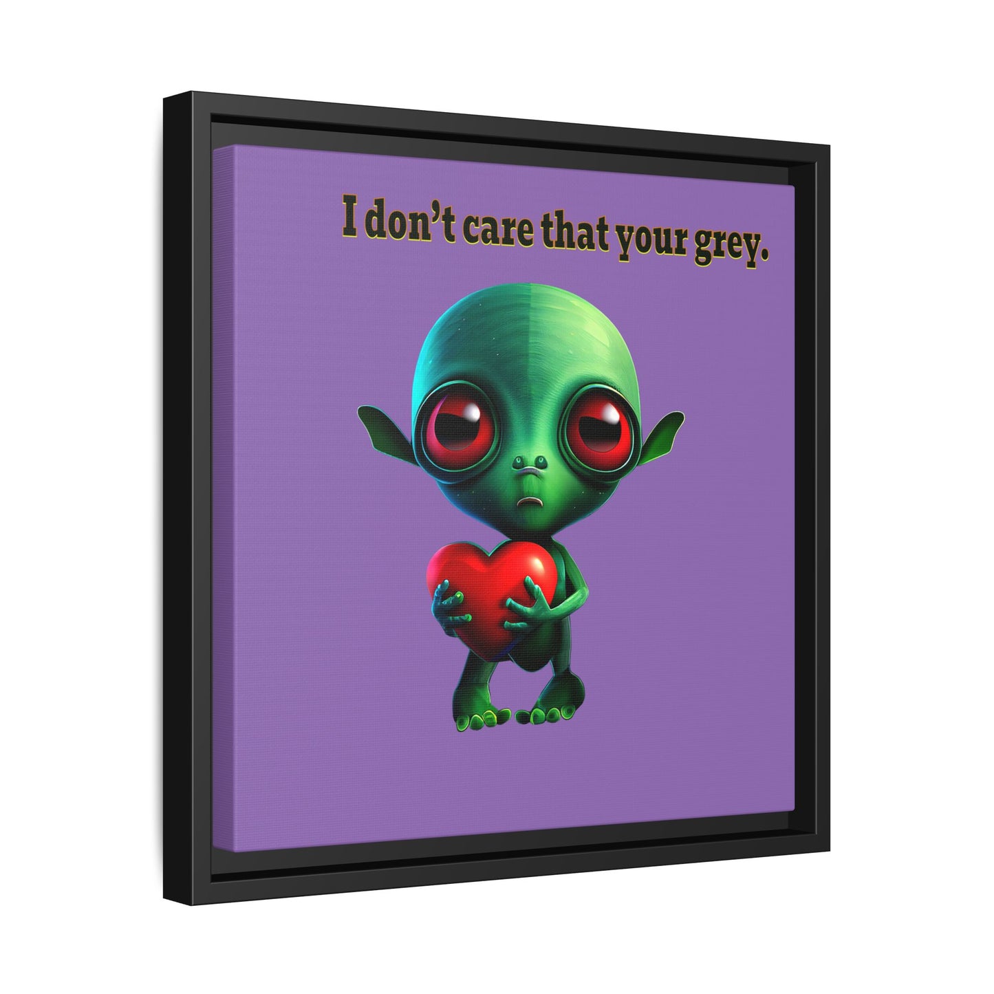 I don't care that your grey - framed canvas art (light purple)