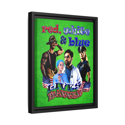 rw&b lives matter - framed canvas art (green turf)