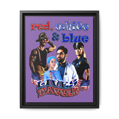 rw&b lives matter - framed canvas art (light purple)