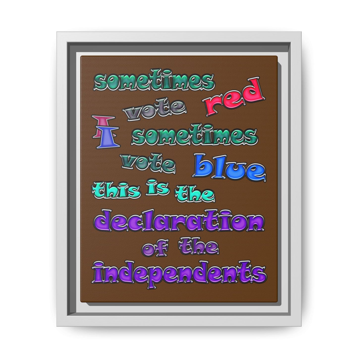 declaration of the independents - framed canvas art (brown)