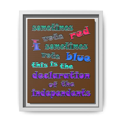 declaration of the independents - framed canvas art (brown)