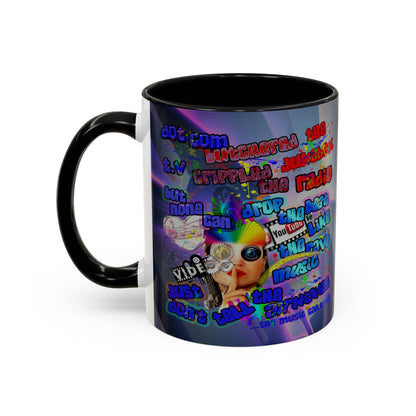 drop the beat - Accent Mug (grey-pink wave)