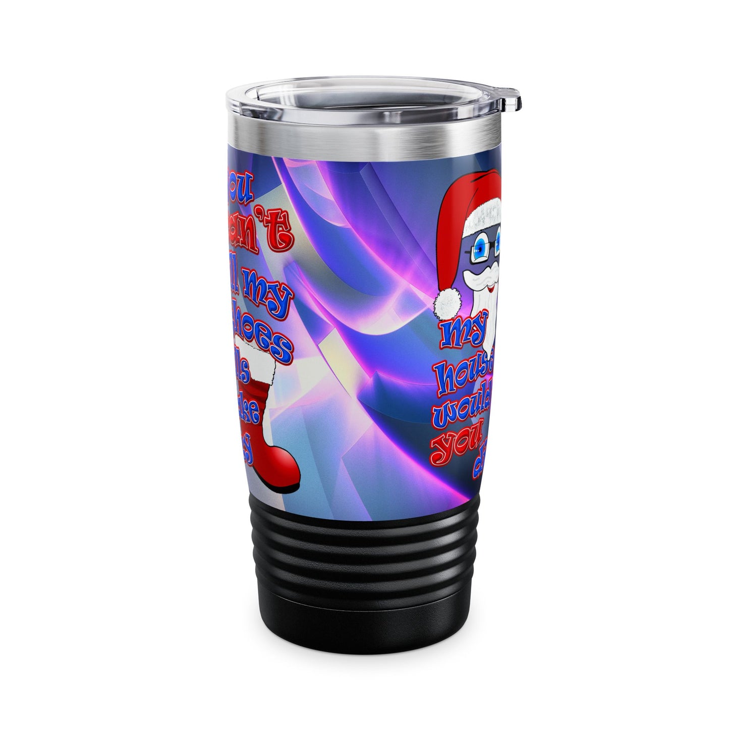 santa's shoes - Ringneck Tumbler, 20oz (grey-pink wave)