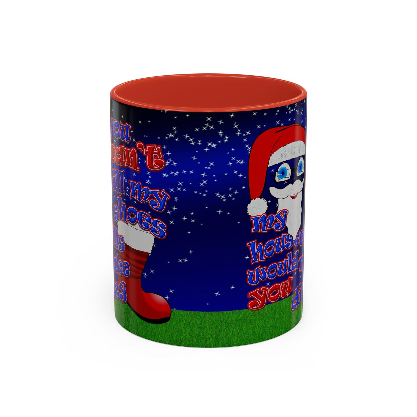 santa's shoes - Accent Mug ('snoops' background)