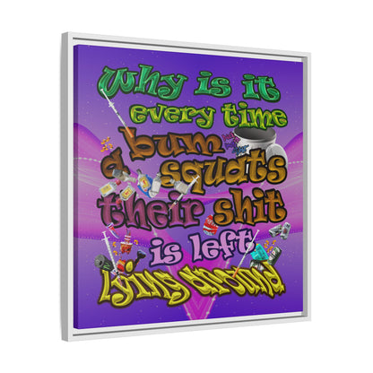 the bum's shit - framed canvas art (purple-pink wave)