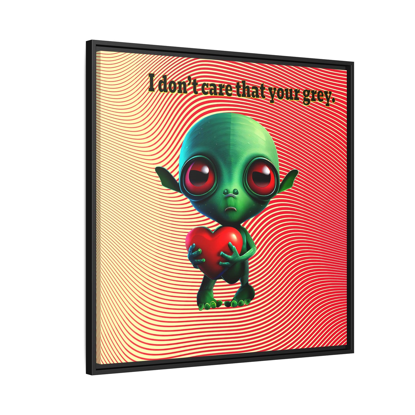 I don't care that your grey - framed canvas art (yellow-orange wave)