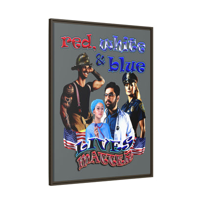 rw&b lives matter - framed canvas art (dark grey)