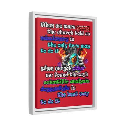 doggystyle - framed canvas art (dark red)