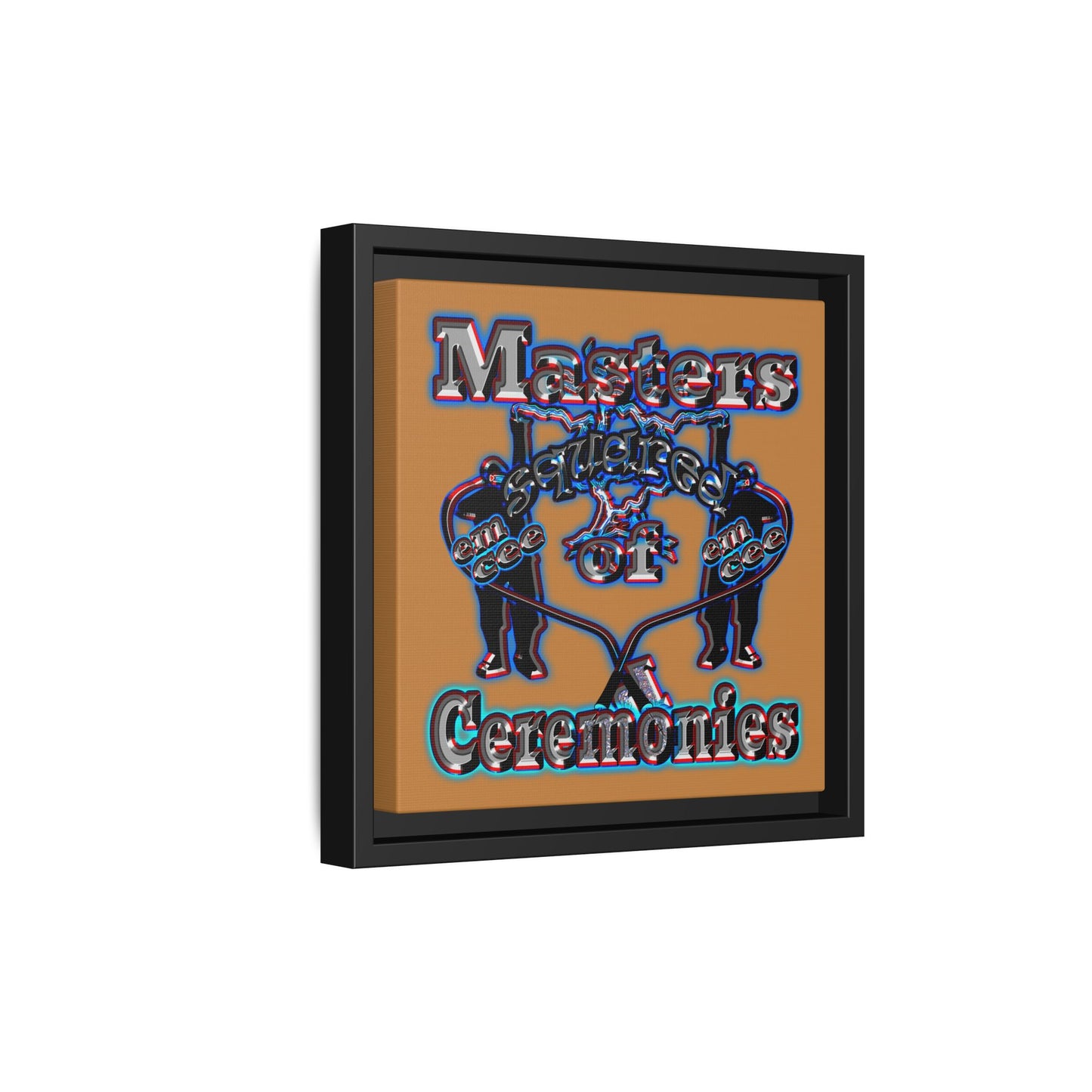 em cee squared - framed canvas art (light brown)
