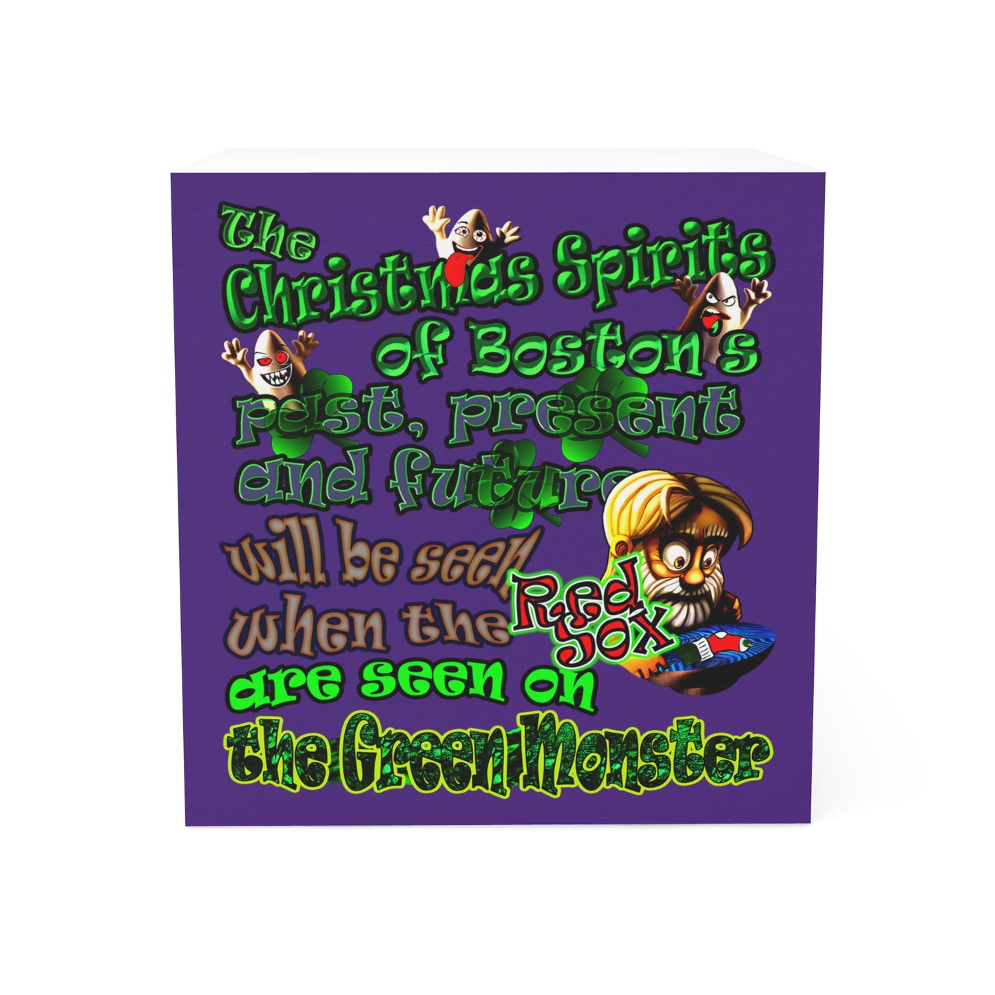 christmas spirits of boston - note cube (purple)