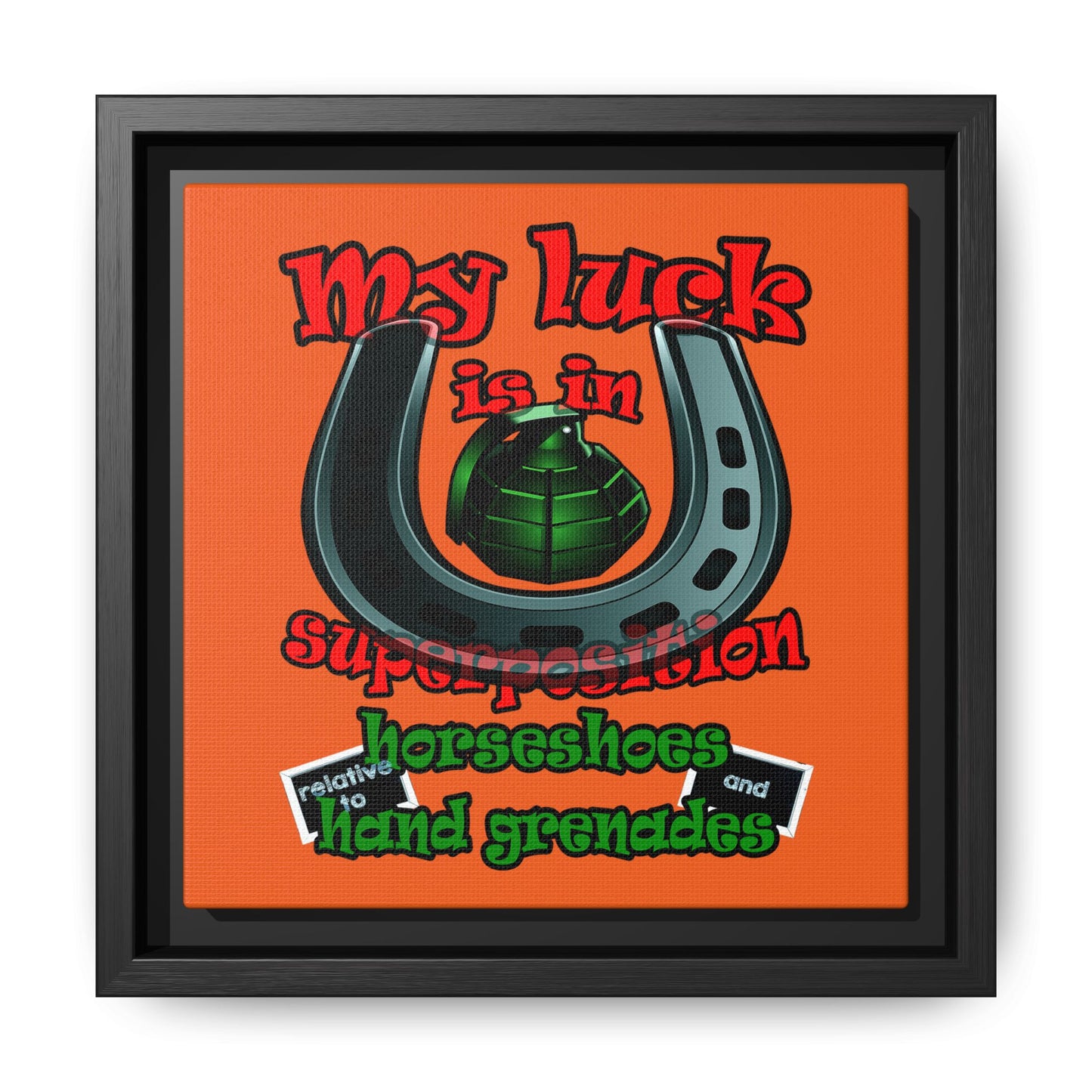 my luck - framed canvas art (orange)