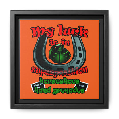 my luck - framed canvas art (orange)