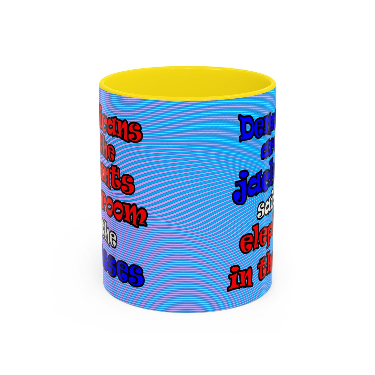 donkeys and elephants - Accent Mug (light blue-purple wave)