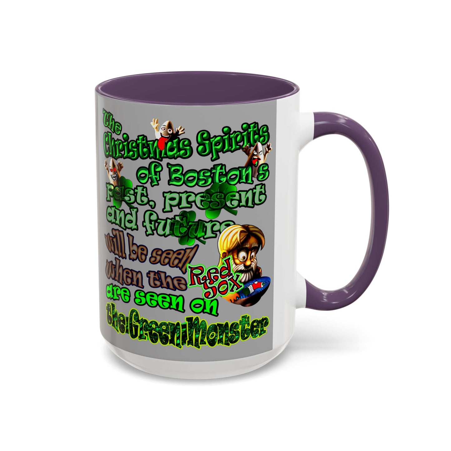 christmas spirits of boston - Accent Mug (light grey)