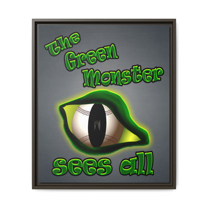 green monster - framed canvas art (grey-light grey)