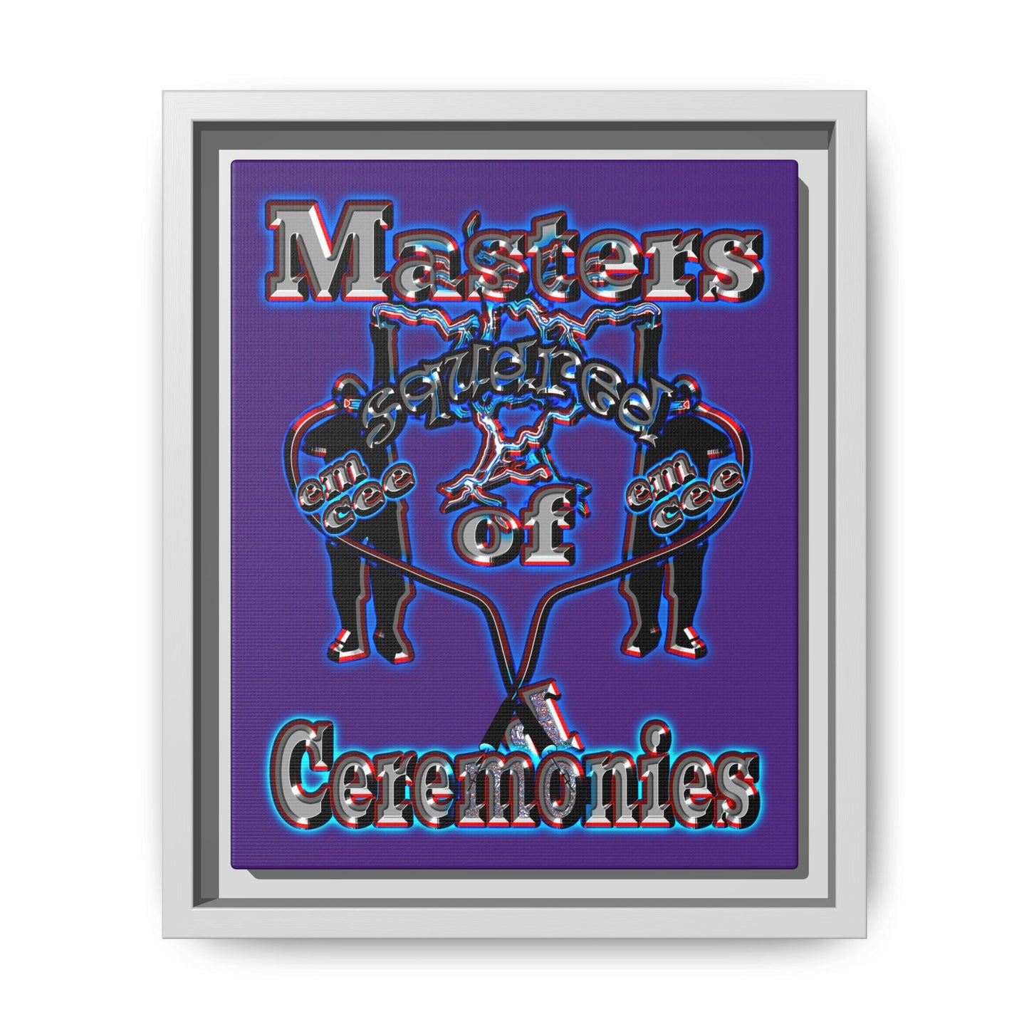 em cee squared - framed canvas art (purple)
