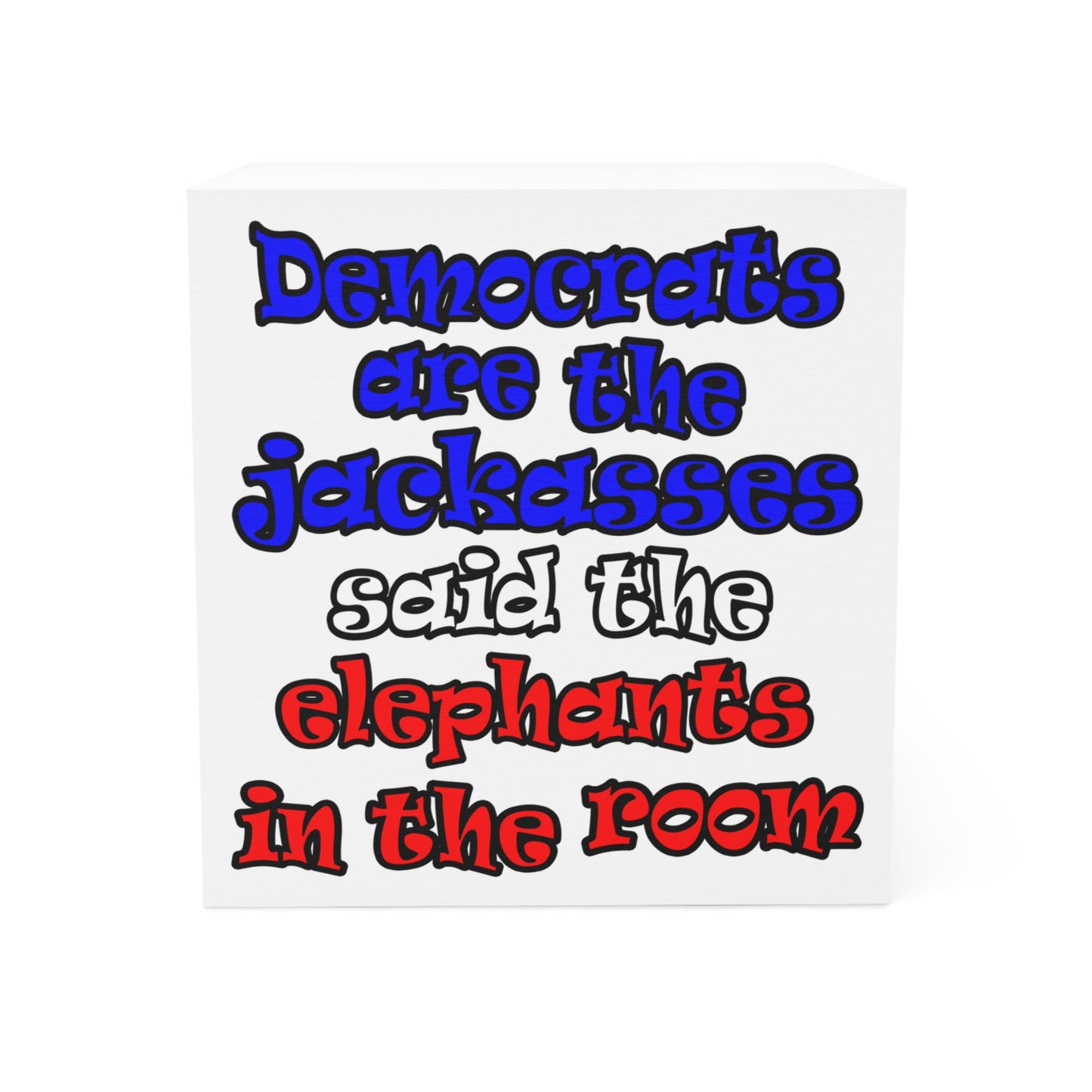 donkeys and elephants - note cube (white)