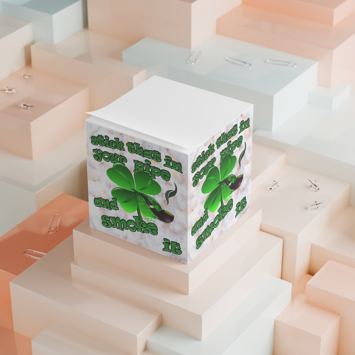 stick that in your pipe and smoke it - note cube (white marble)