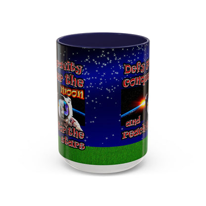 defy conquer reach - Accent Mug ('snoops' background)