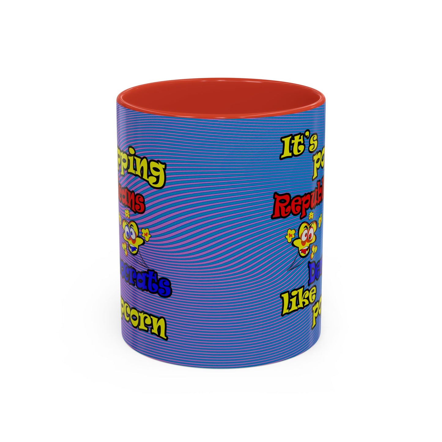 popping like popcorn - Accent Mug (light blue-purple wave)