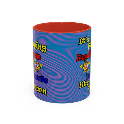 popping like popcorn - Accent Mug (light blue-purple wave)