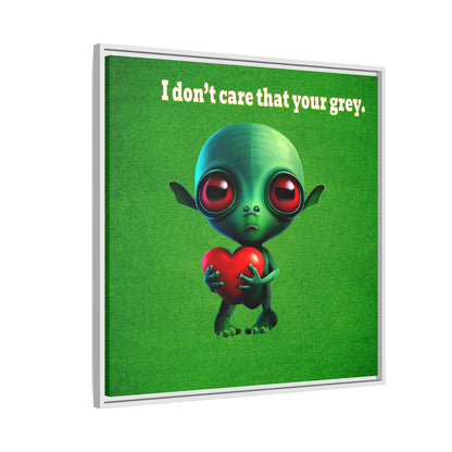 I don't care that your grey - framed canvas art (green turf)