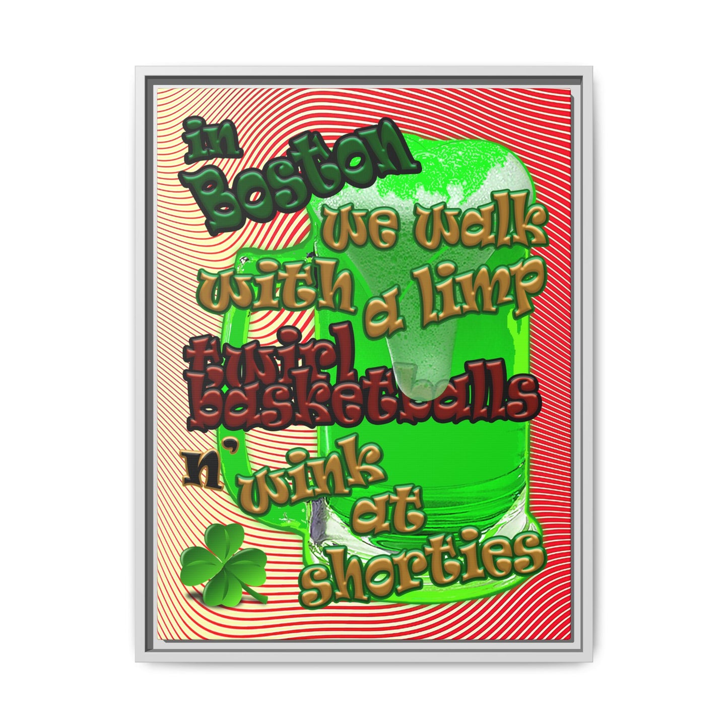 celtics logo - framed canvas art (yellow-orange wave)