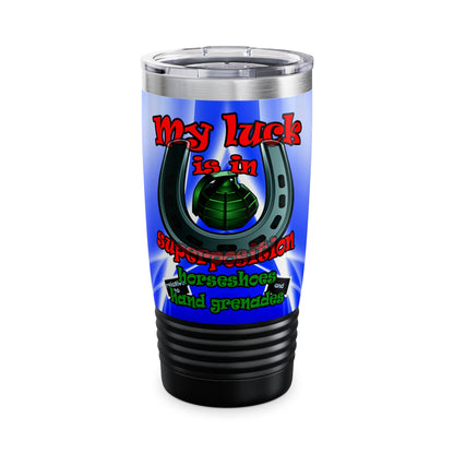 my luck - Ringneck Tumbler, 20oz (blue-white wave)
