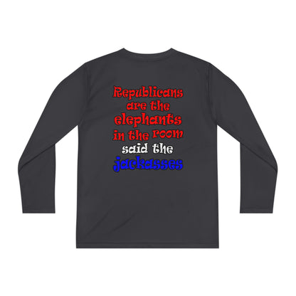 donkeys and elephants - Youth Long Sleeve Competitor Tee