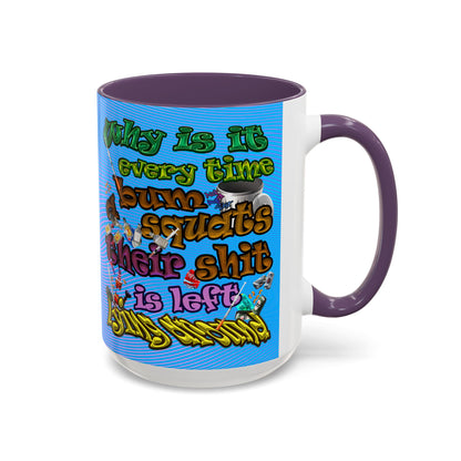 the bum's shit - Accent Mug (light blue-purple wave)