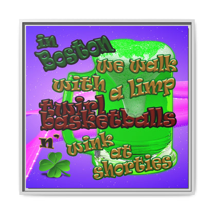 celtics logo - framed canvas art (purple-pink wave)