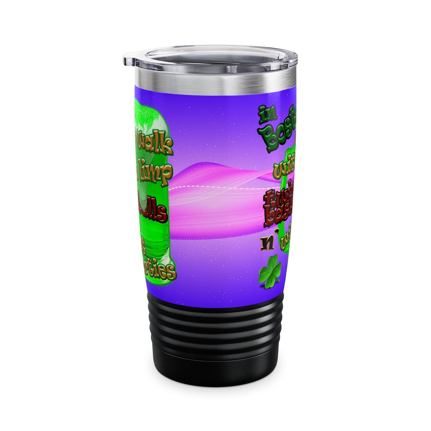 celtics logo - Ringneck Tumbler, 20oz (purple-pink wave)