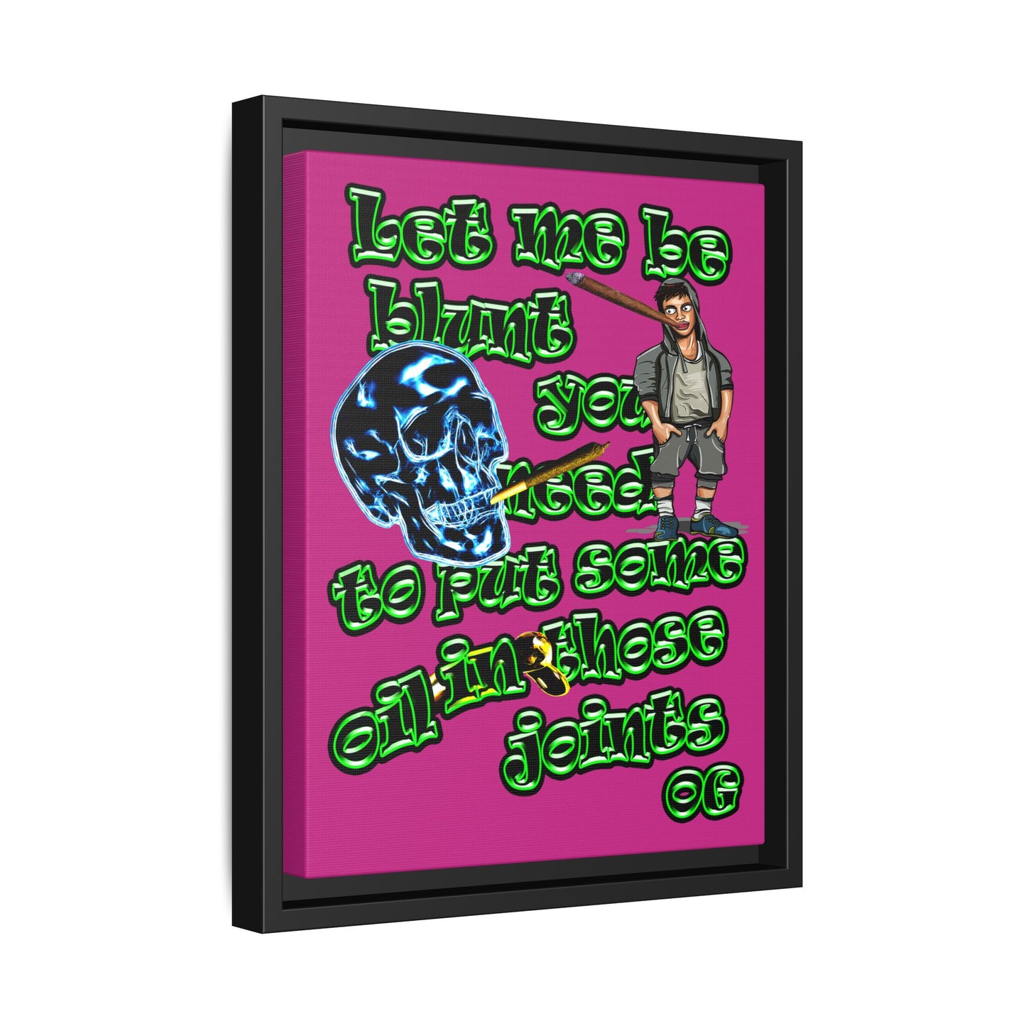 og - framed canvas art (pink)