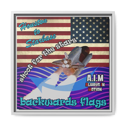 shoot for the stars - framed canvas art (purple wave)