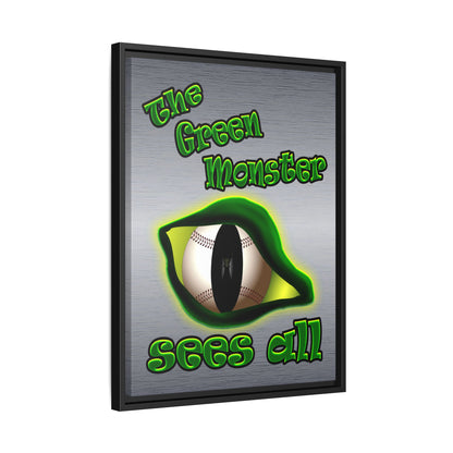 green monster - framed canvas art (brushed nickel)