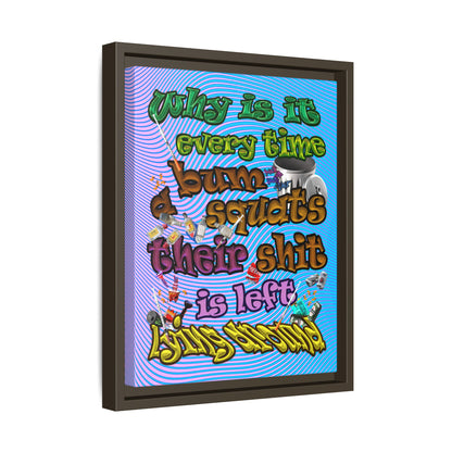 the bum's shit - framed canvas art (light blue-purple wave)