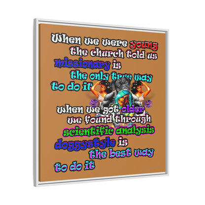 doggystyle - framed canvas art (light brown)