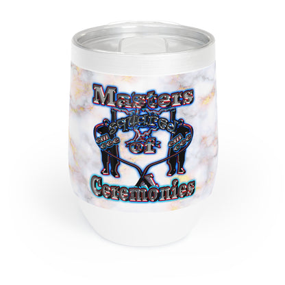 em cee squared - Chill Wine Tumbler (white marble)