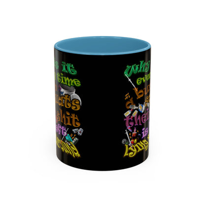 the bum's shit - Accent Mug (black)