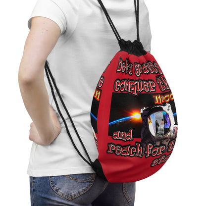 defy conquer reach - Drawstring Bag (dark red)