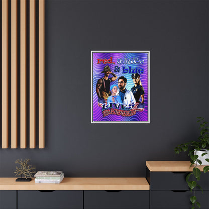 rw&b lives matter - framed canvas art (purple wave)