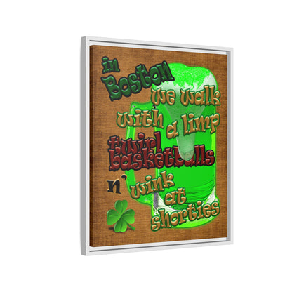 celtics logo - framed canvas art (brown papyrus)